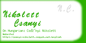 nikolett csanyi business card